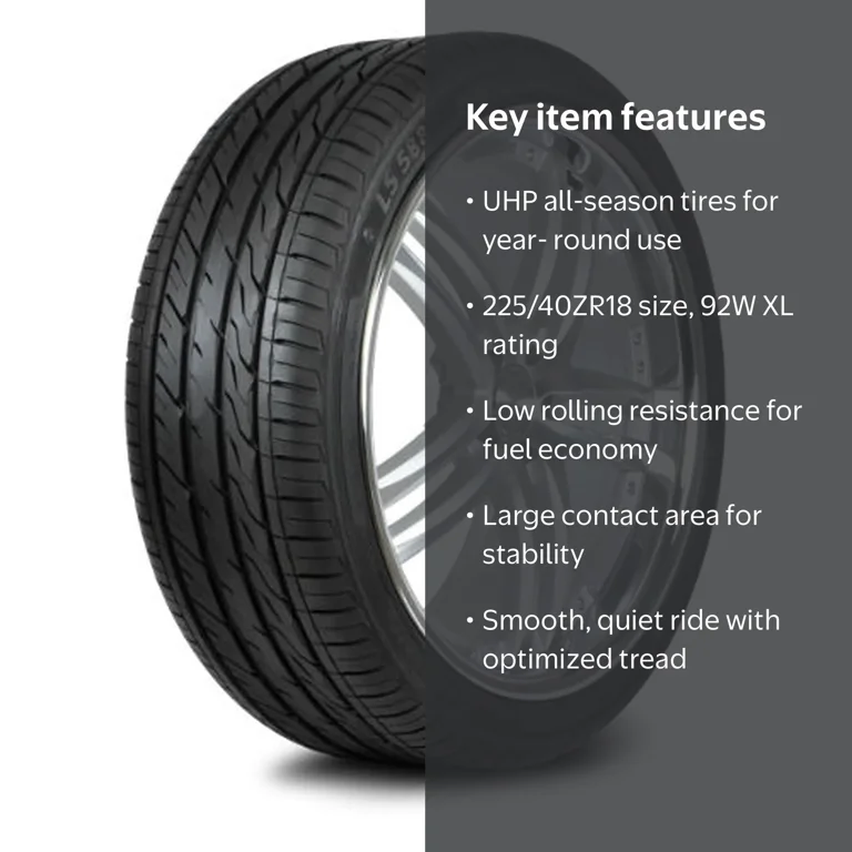 Free Shipping! Landsail LS588 UHP 225 40R18 92W Tire for Sports