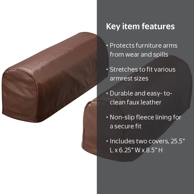 Faux Leather Armrest Pads, Protective Covers, Set of 2 - Walmart.com