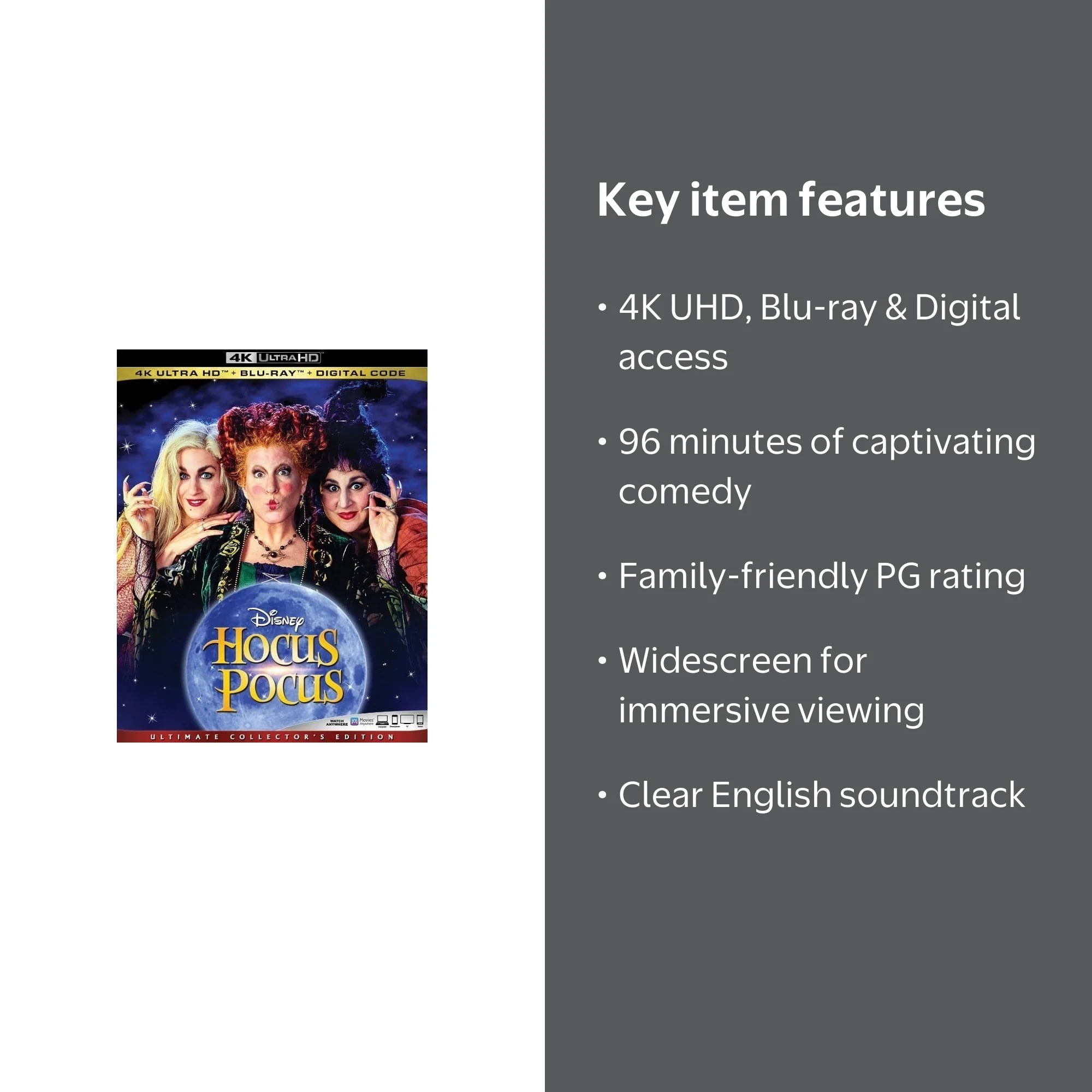 Hocus Pocus (4K Ultra HD + Blu-ray + Digital Code) - Walmart.com