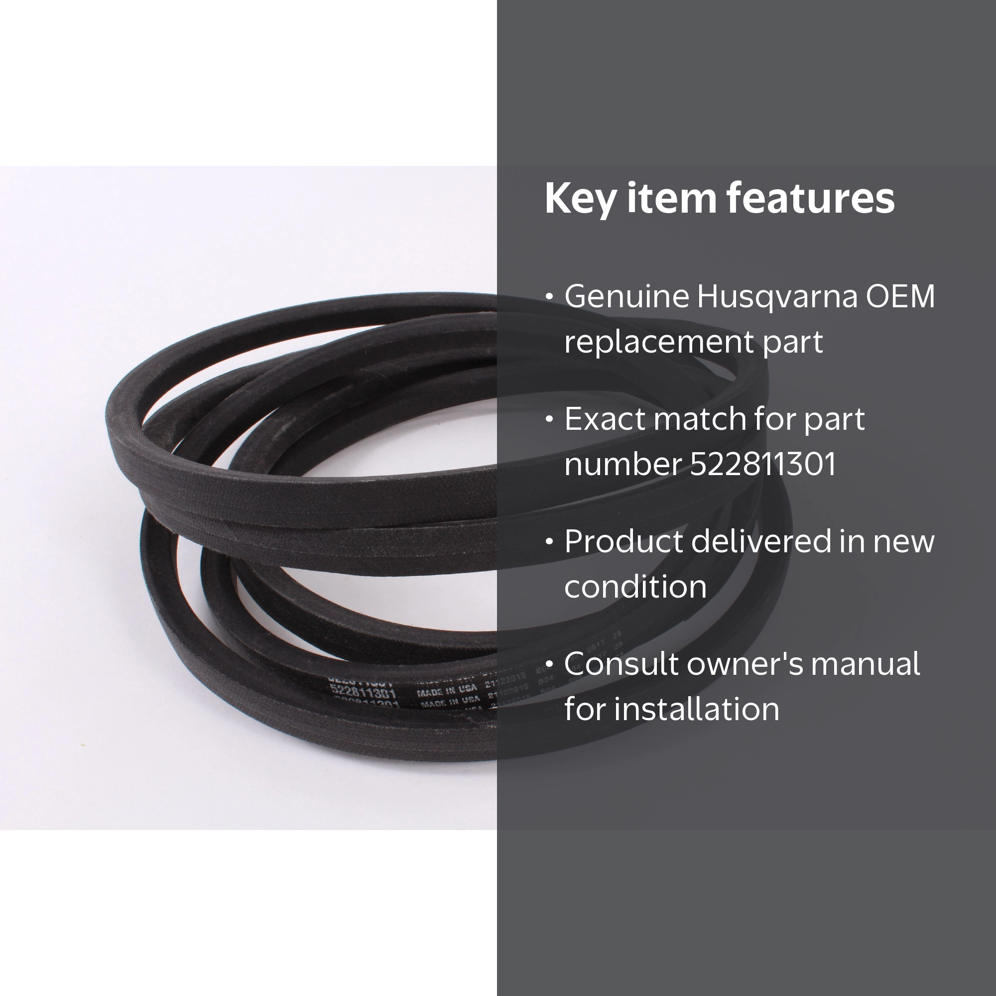 Husqvarna Genuine OEM Drive Belt - 522811301 - Walmart.com
