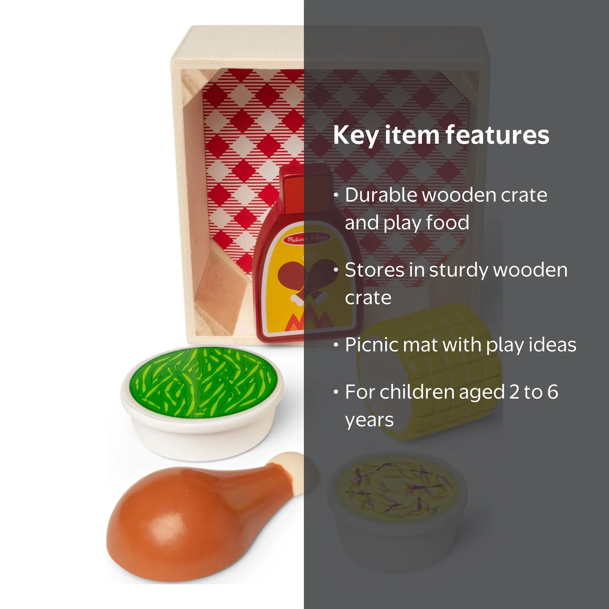 【haaaaa6 さん専用】YOGINI FOOD ２箱セット Melissa & Doug Wooden Dinner Picnic Box Play Food Set for Boys and