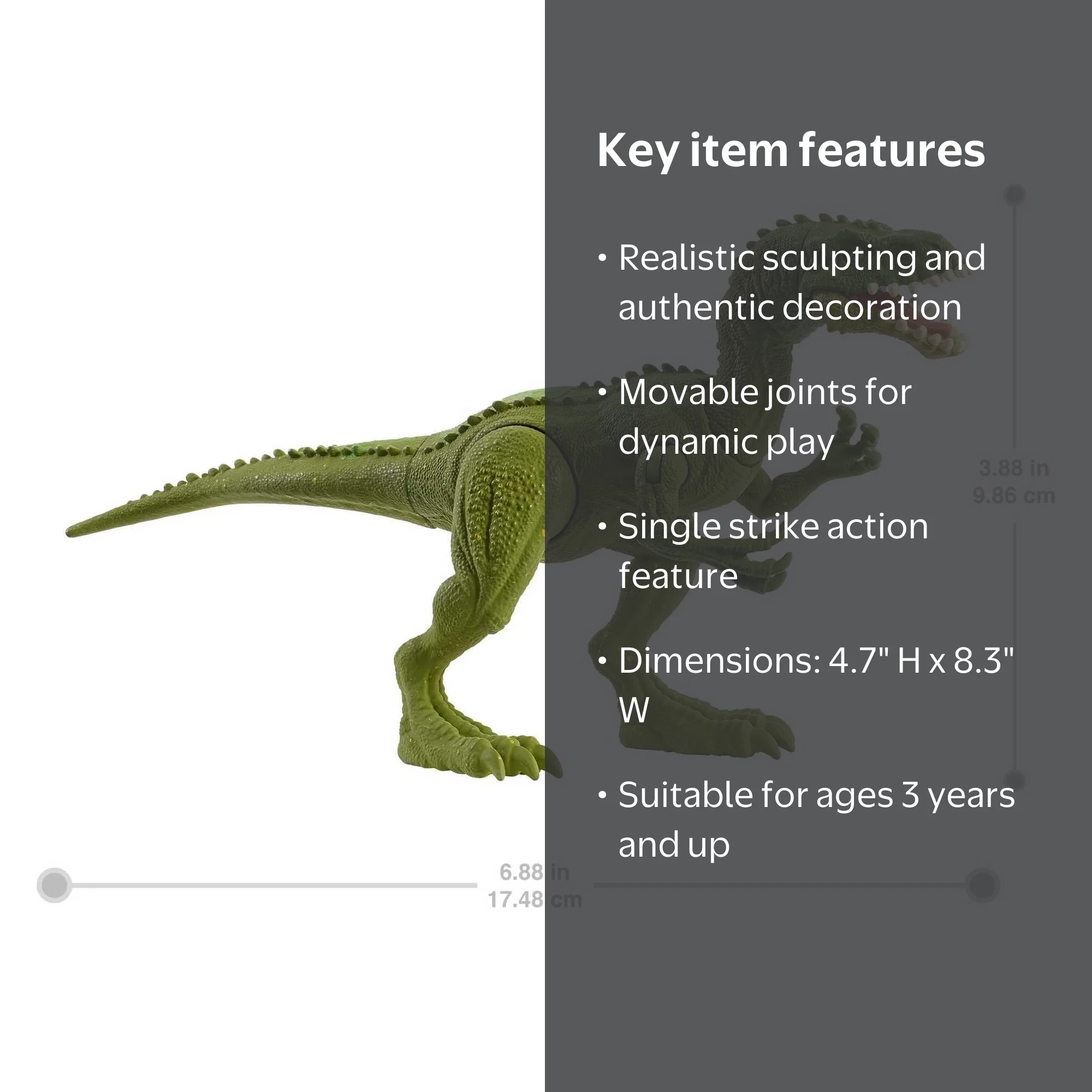 Jurassic World, Dinosaur Action Figure, Fierce Force, 4.7 inch