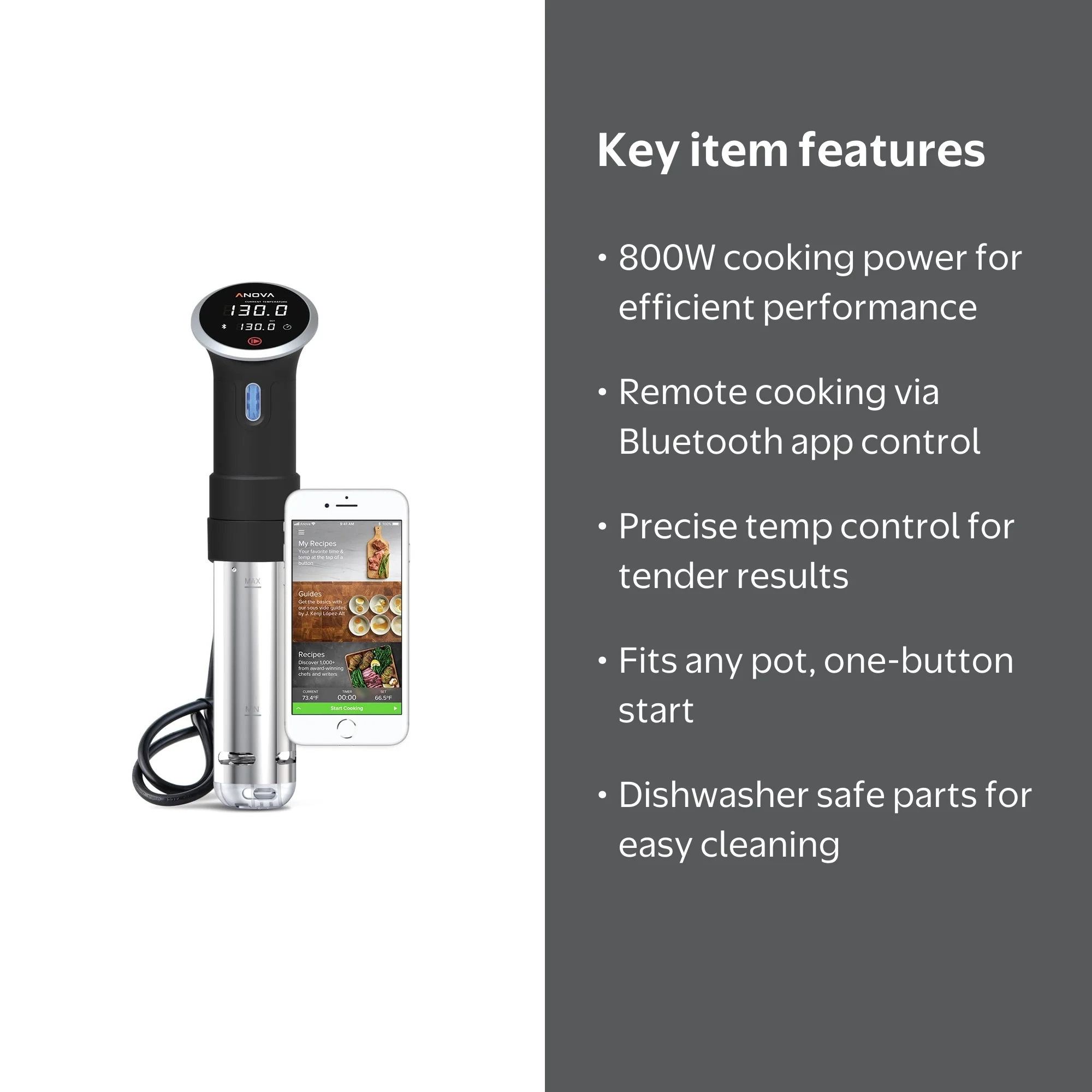 Anova Culinary 800W Bluetooth Sous Vide Cooker | Perfect Results