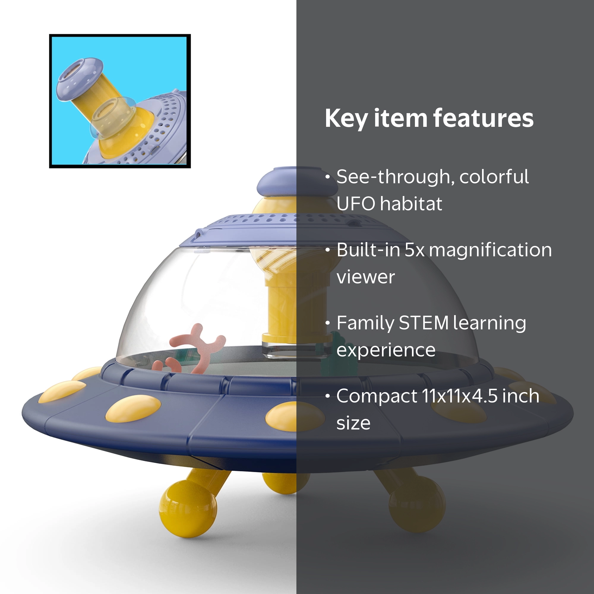 Curious Mind UFO Biosphere Toy - Habitat for Plants & Small