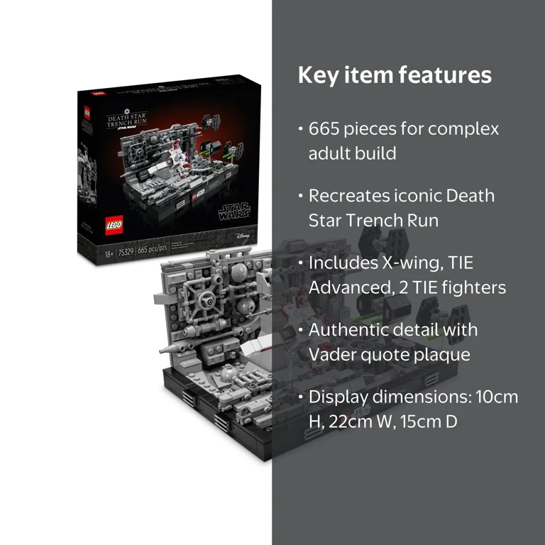 LEGO Star Wars Death Star Diorama 75329 Set for Adults, Room D