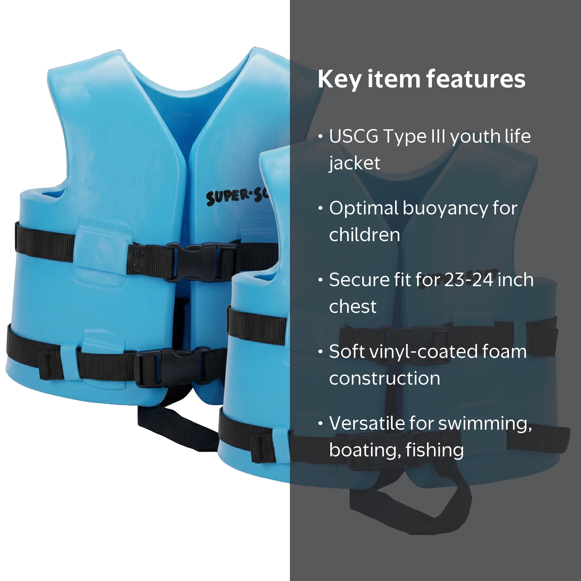 TRC Recreation Super Soft Child Life Jacket Vest, Medium, 2 Pack