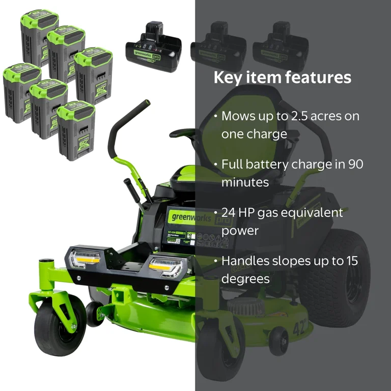 Greenworks 60V 42” Cordless Battery Crossover-Z Zero Turn Riding