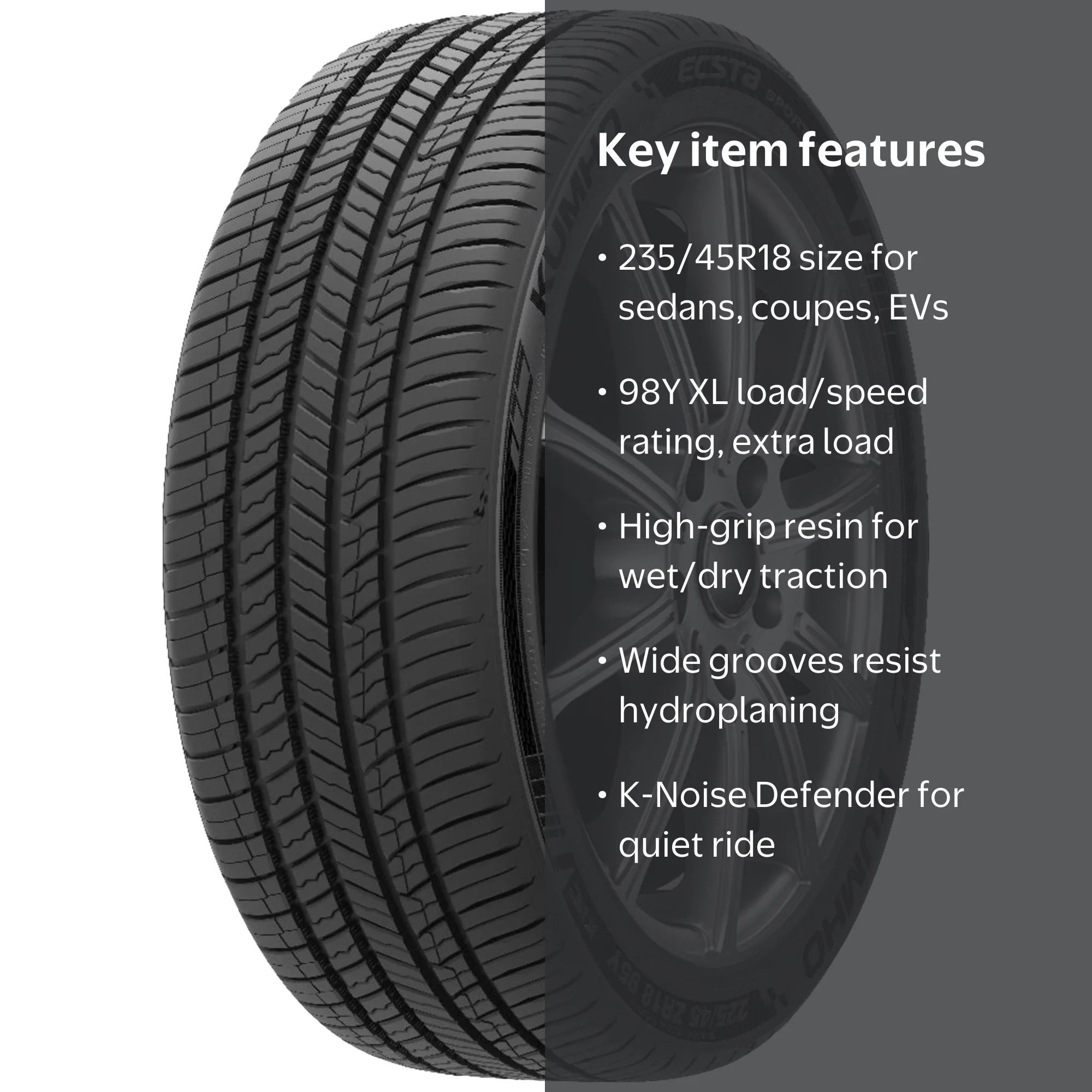 KUMHO ECSTA R371 19インチ バリ山2本売ります Kumho Ecsta Sport A/S PA71 All Season 235/45R18 98Y XL Passenger