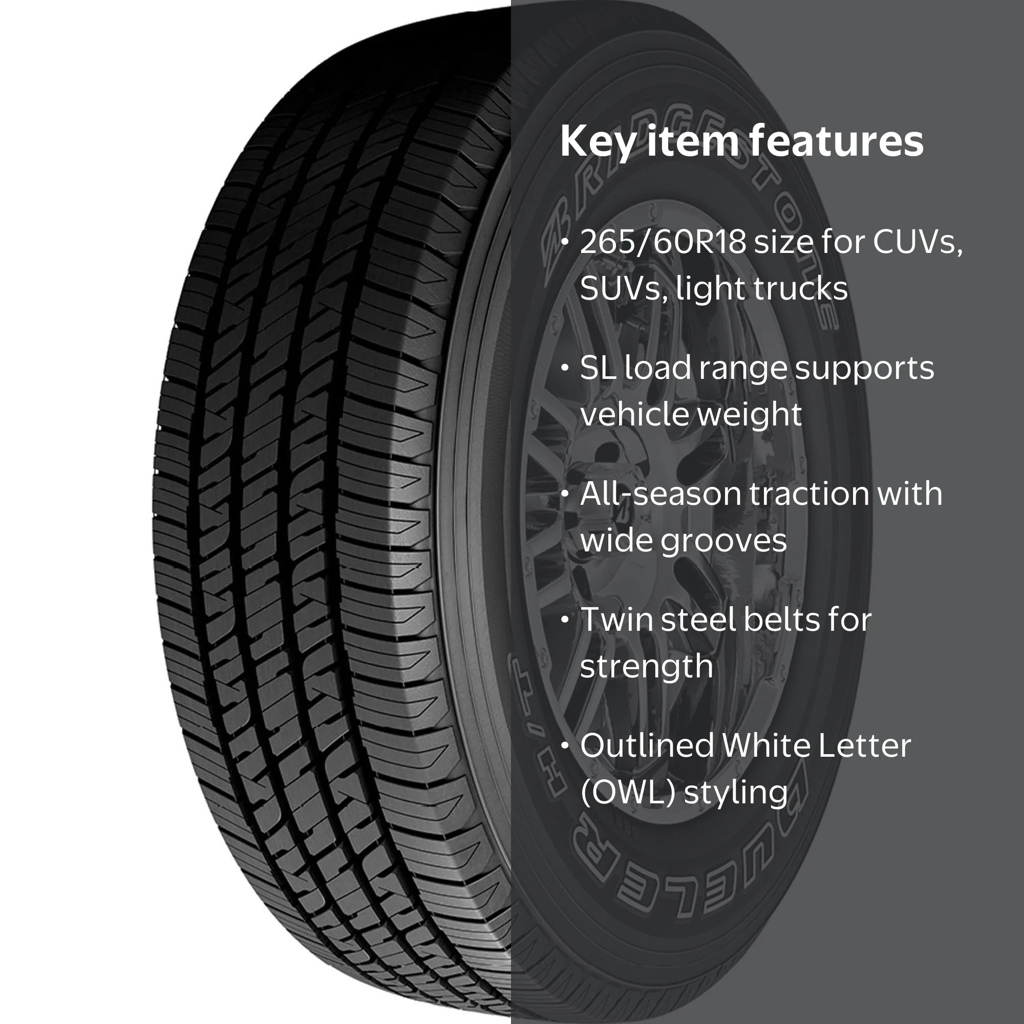 Bridgestone Dueler H/T 685 All Season 265/60R18 110T Light Truck