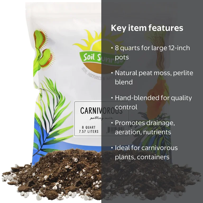 Carnivorous Plant Potting Soil Mix, 8 Quarts, Indoor Outdoor