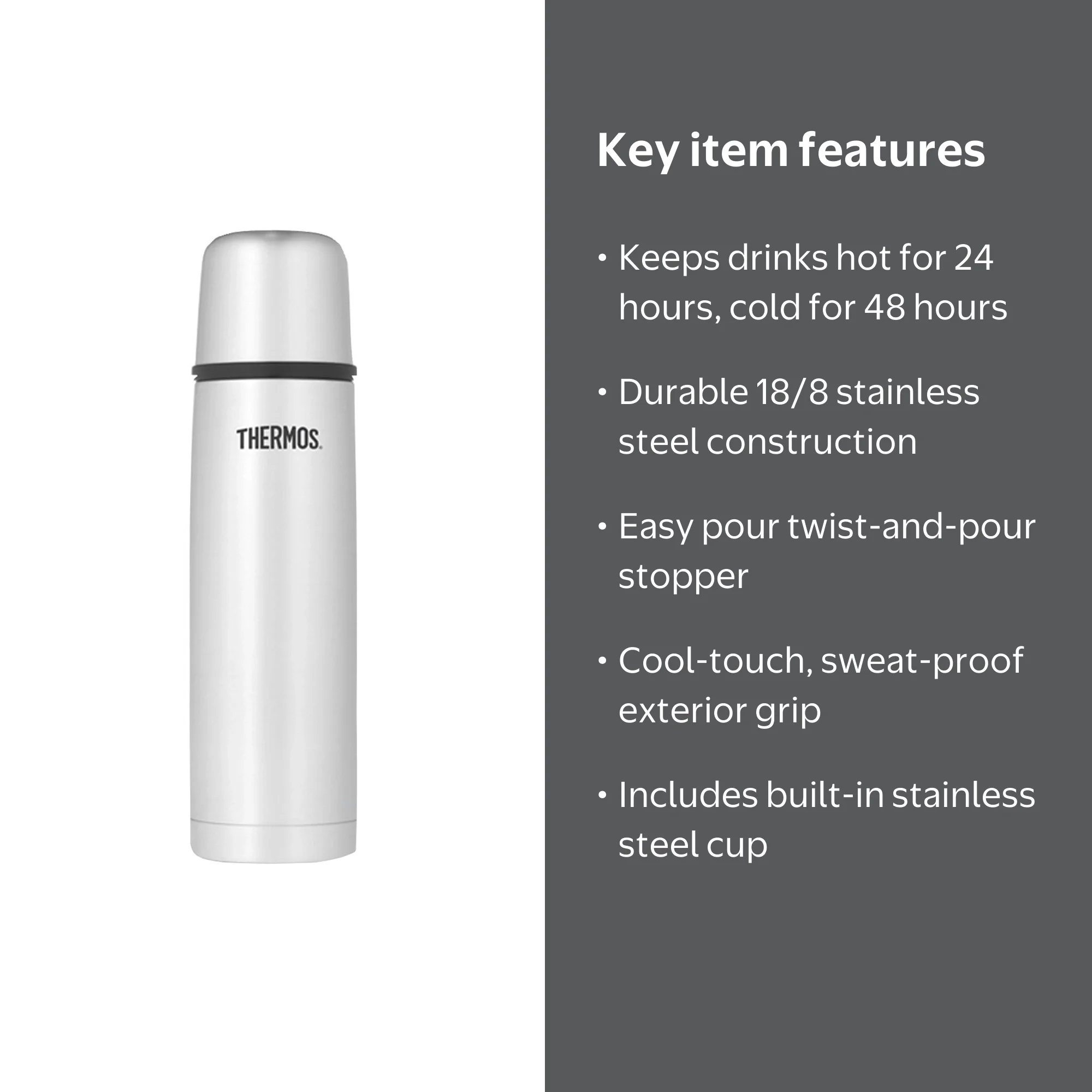 Thermos Elite 16oz Stainless Steel Compact Bottle, Hot & Cold Liquid,  Vacuum Insulated - Walmart.com