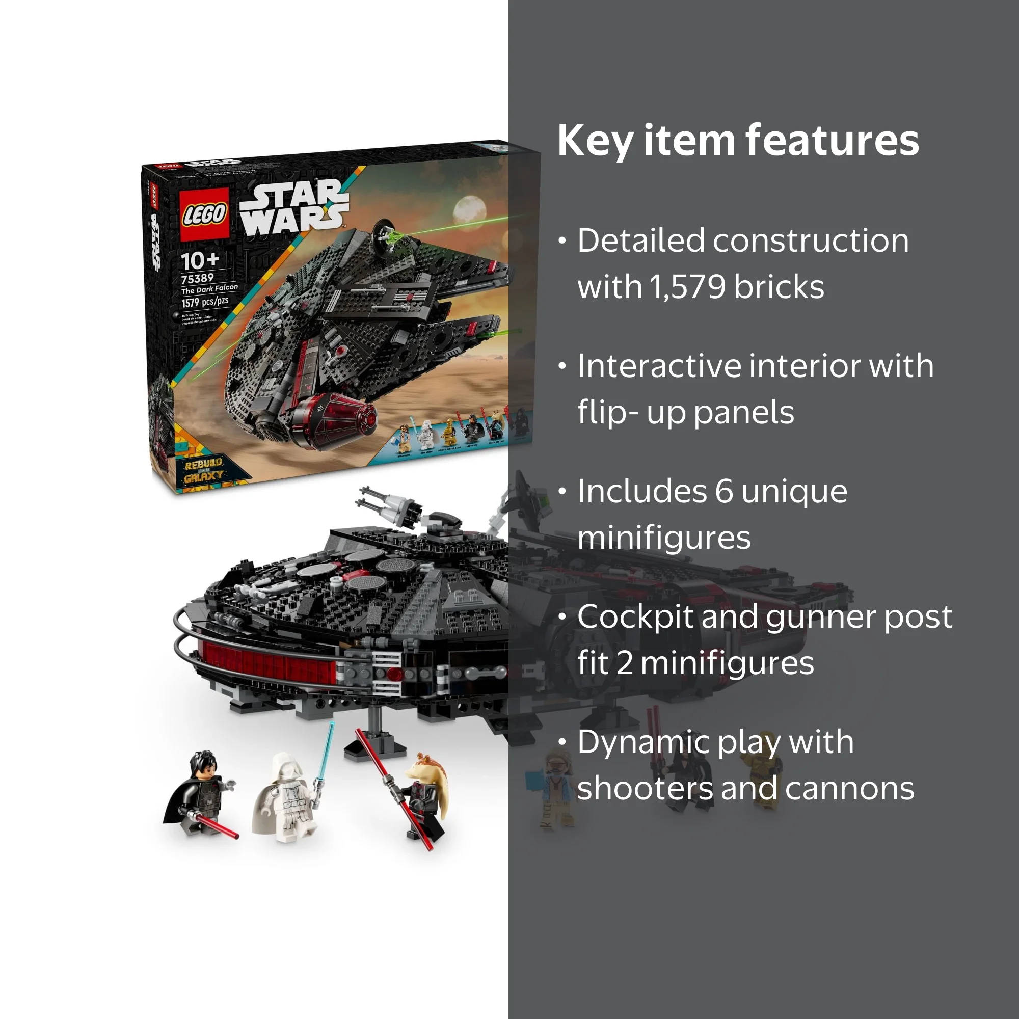 LEGO, Star Wars Building Set, 75389, The Dark Falcon with