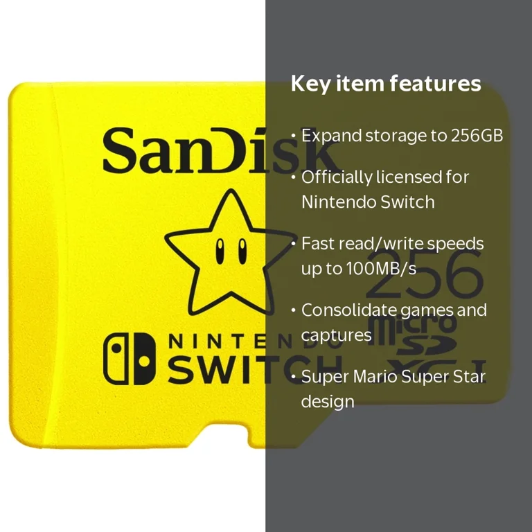 SanDisk 256GB microSDXC UHS-I Memory Card for Licensed for