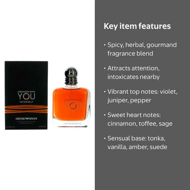 Emporio Armani Stronger With You Intensely Perfume for Men, Spicy