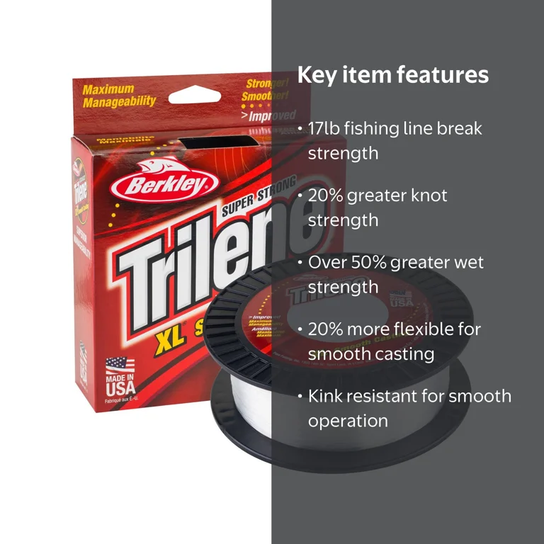 Berkley Trilene XL, Fluorescent Clear/Blue, 17lb 7.7kg Fishing