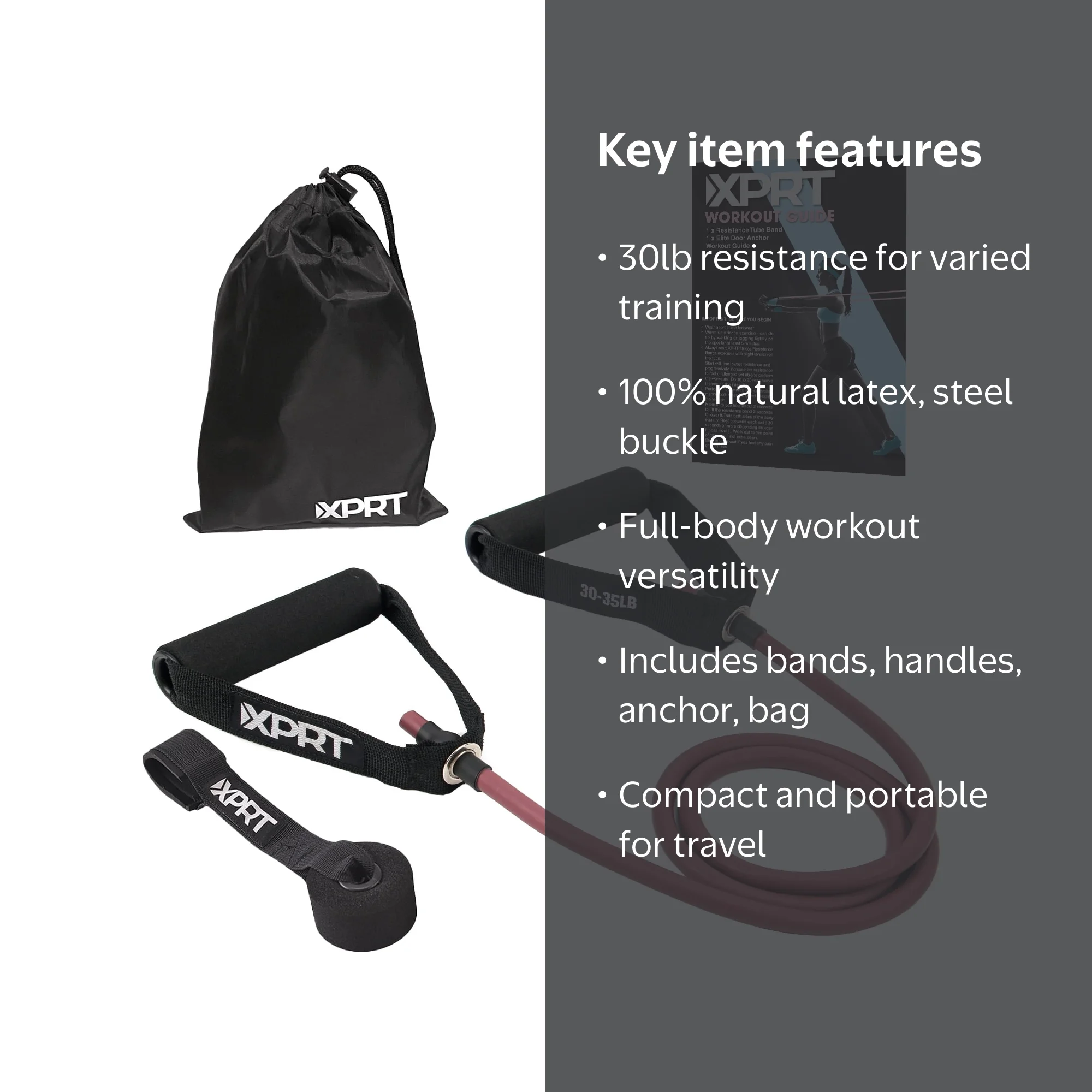 XPRT Fitness Single Resistance Band Home Gym Exercise Band with