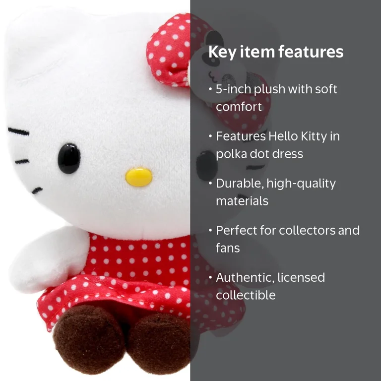 Jakks Pacific, Hello Kitty Plush, Polka Dot Dress, 5-Inch
