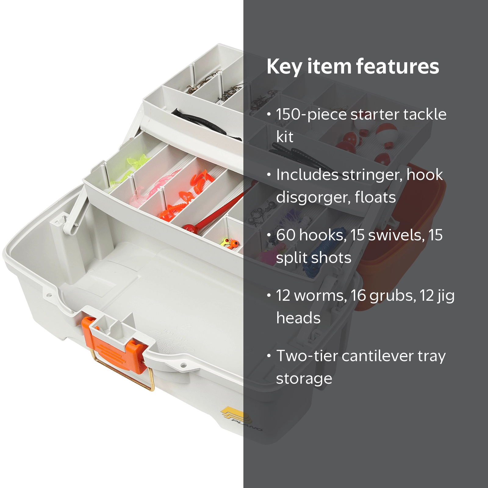 Plano Let's Fish! Two-Tray Tackle Box With 150 PC Tackle Kit