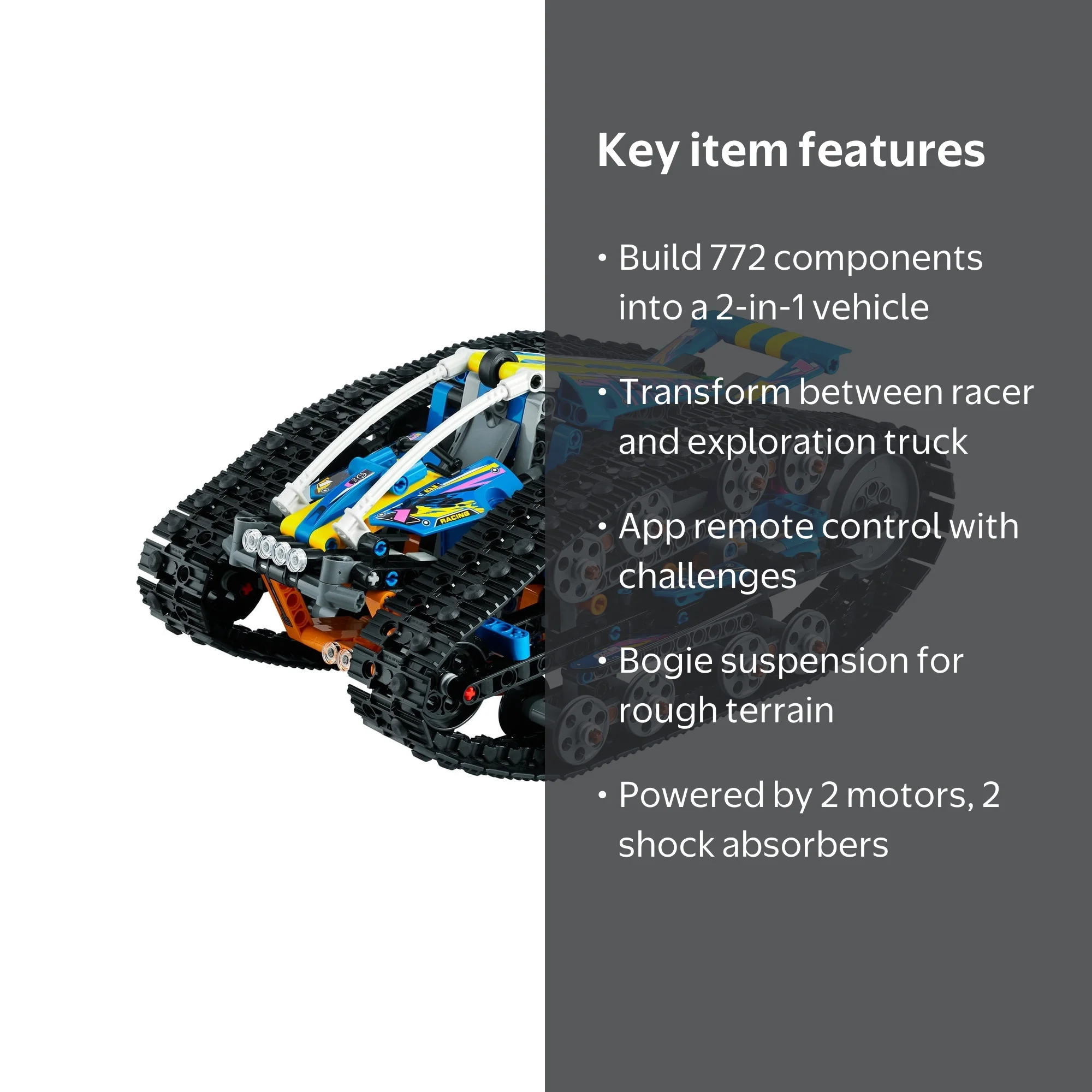 LEGO, Technic App-Controlled Transformation Vehicle, 42140, Red