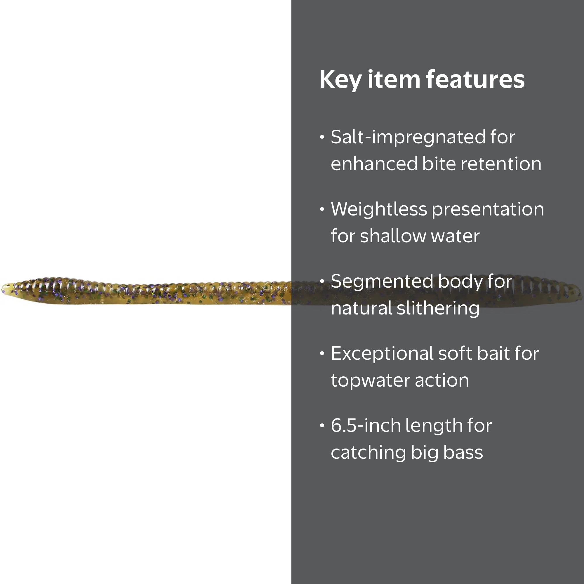 Zoom Trick Worm 6.5'' Black 20pk - Walmart.com
