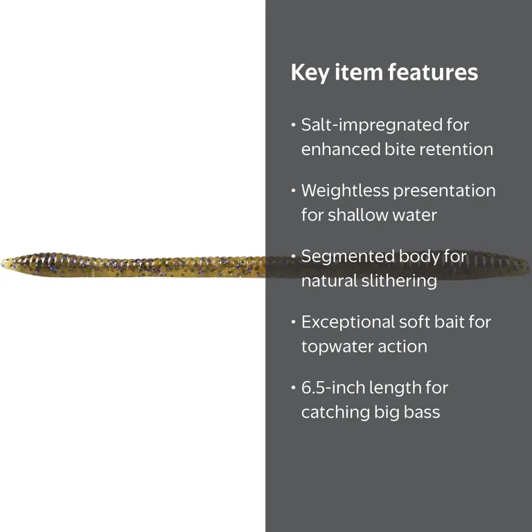 Zoom Trick Worm 6.5'' Black 20pk - Walmart.com