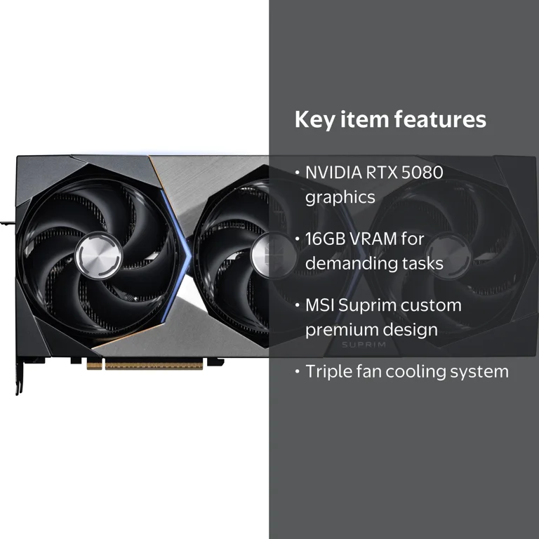 MSI Suprim GeForce RTX 5080 16G SUPRIM SOC - Walmart.com