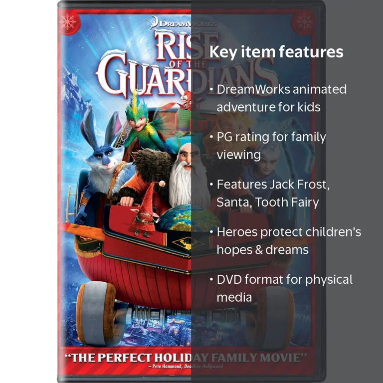 Universal Studios, DVD, Rise of the Guardians PG Movie, Kids