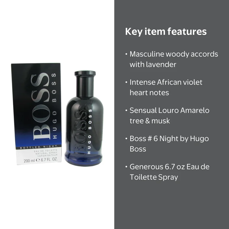 Hugo Boss Bottled Night Eau De Toilette Cologne Perfume 6.7 oz EDT