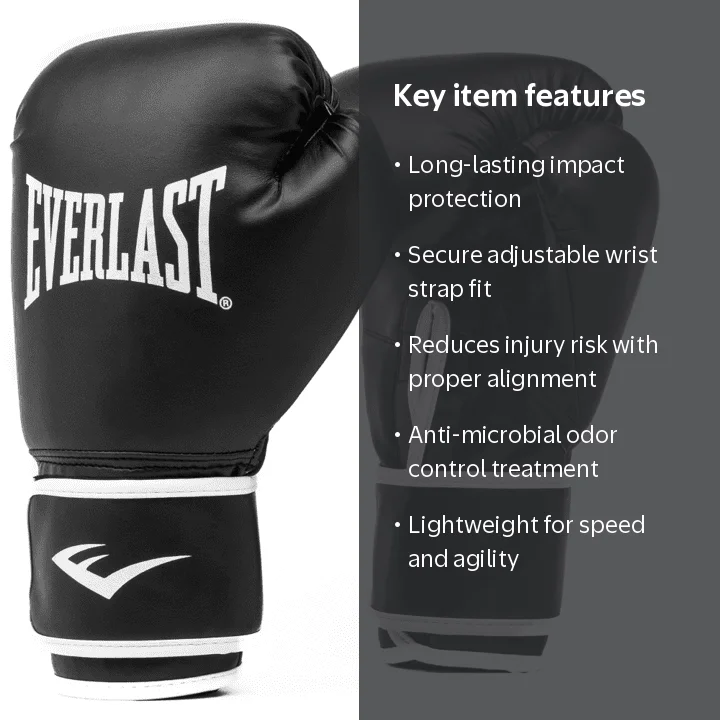 Everlast, Boxing Gloves, S/M, Synthetic Leather Black - Walmart.com