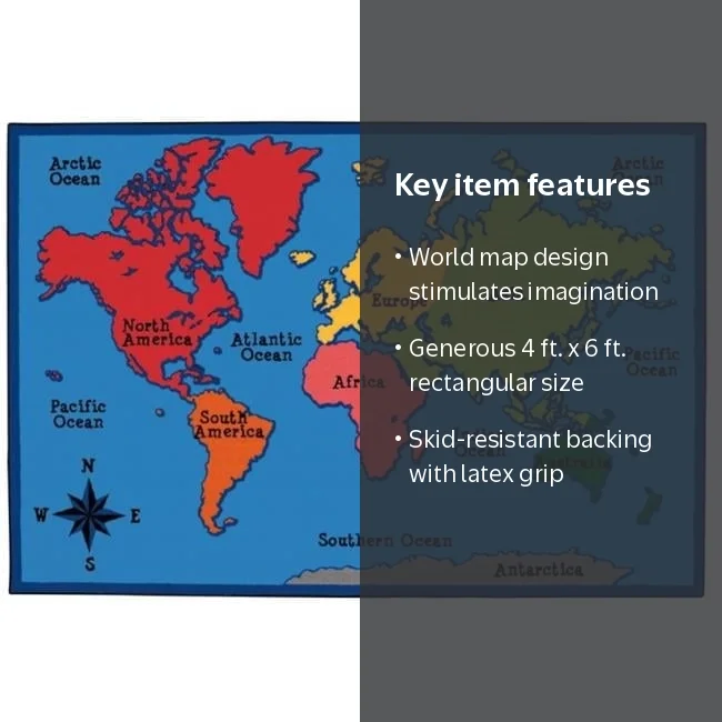 World Map 4 ft. x 6 ft. - Walmart.com