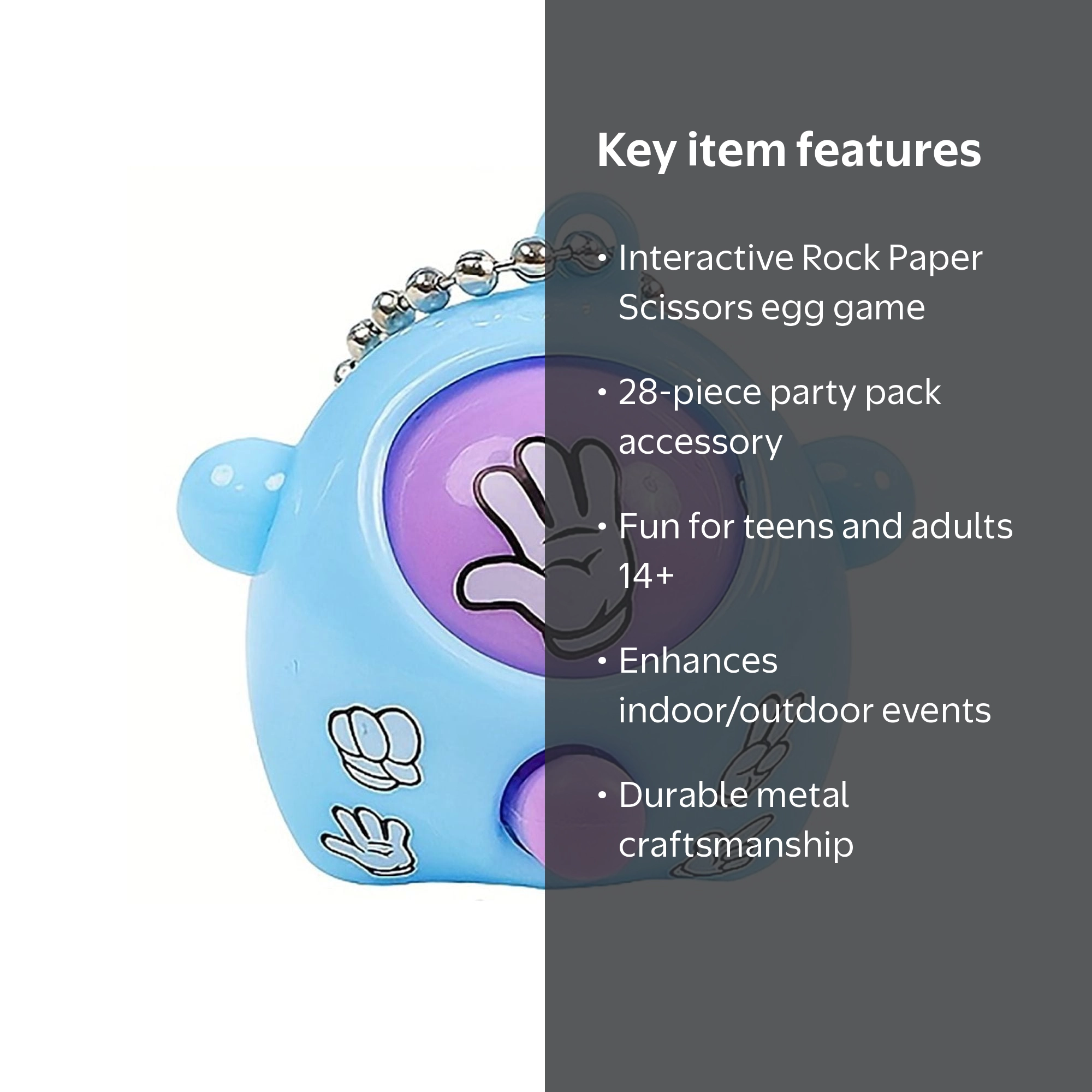 Novelty Funny Toy Keychain Rock Paper Scissors Changeable Face Egg
