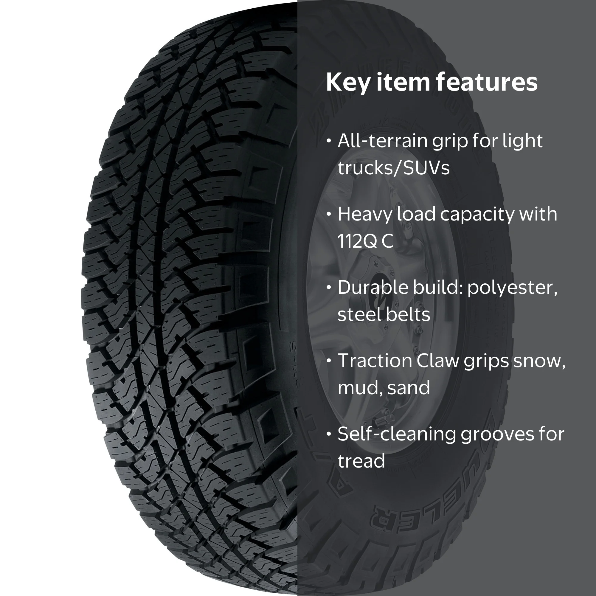 Bridgestone Dueler A/T RH-S 265/70R17 112 Q Tire - Walmart.com