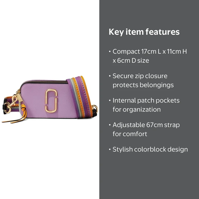 Marc Jacobs Womens Snapshot Color-Blocked Crossbody Regal Orchid