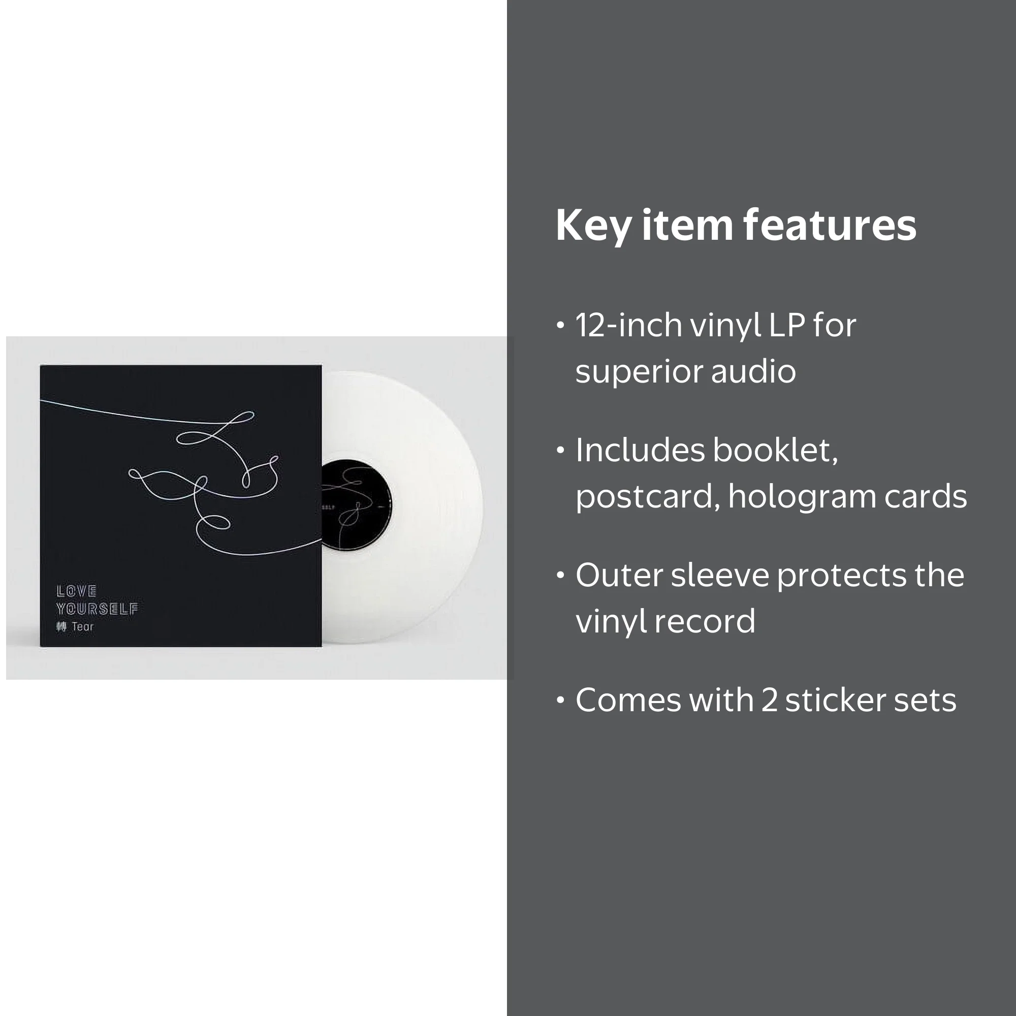 Bighit Music Vinyl LP, Love Yourself Tear, 12 Inch Edition with