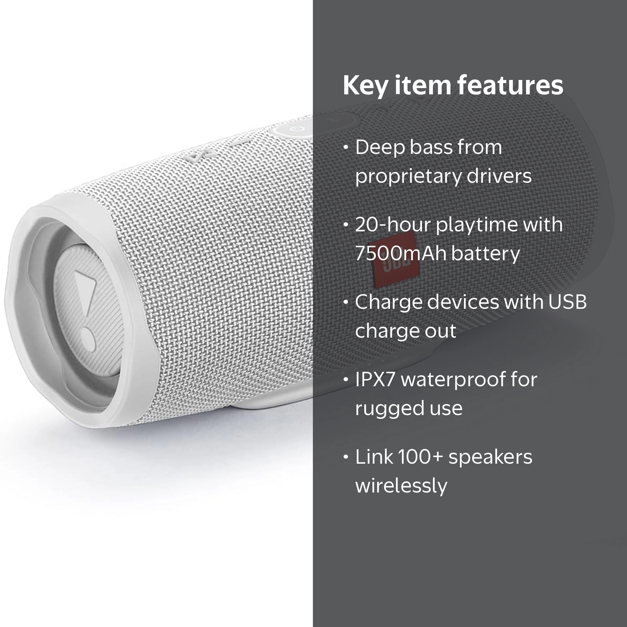 JBL Charge 4 Portable Bluetooth Wireless - IPX7 Waterproof, 20