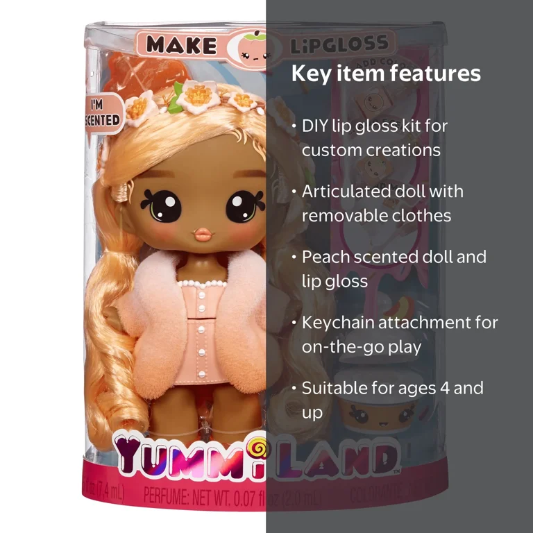 Yumi  Yummiland, Doll + Lip Gloss Kit, Piper Peach, Ages 4+ - Walmart.com