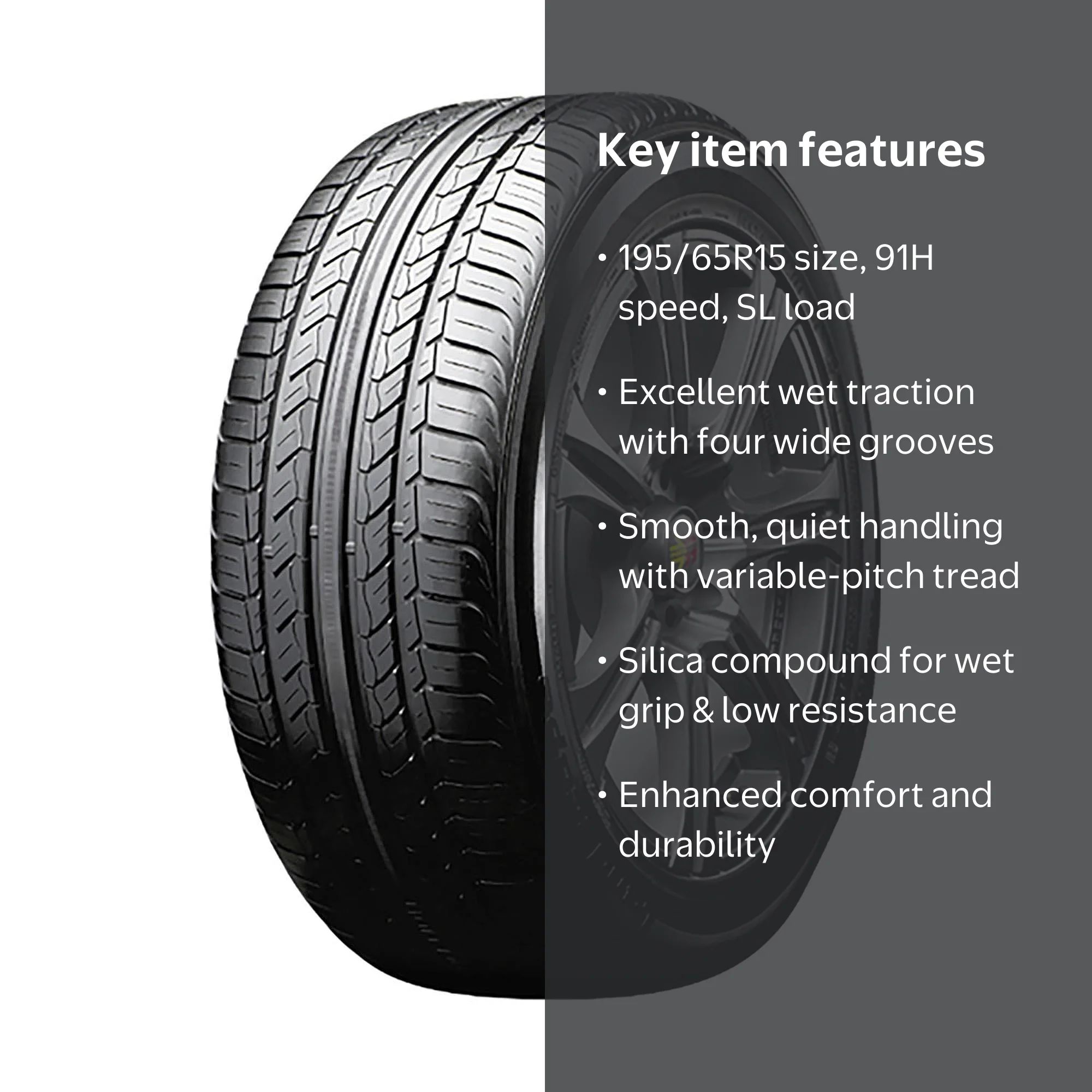 Free Shipping! Summit Ultramax A/S 195/65R15 91H All-Season
