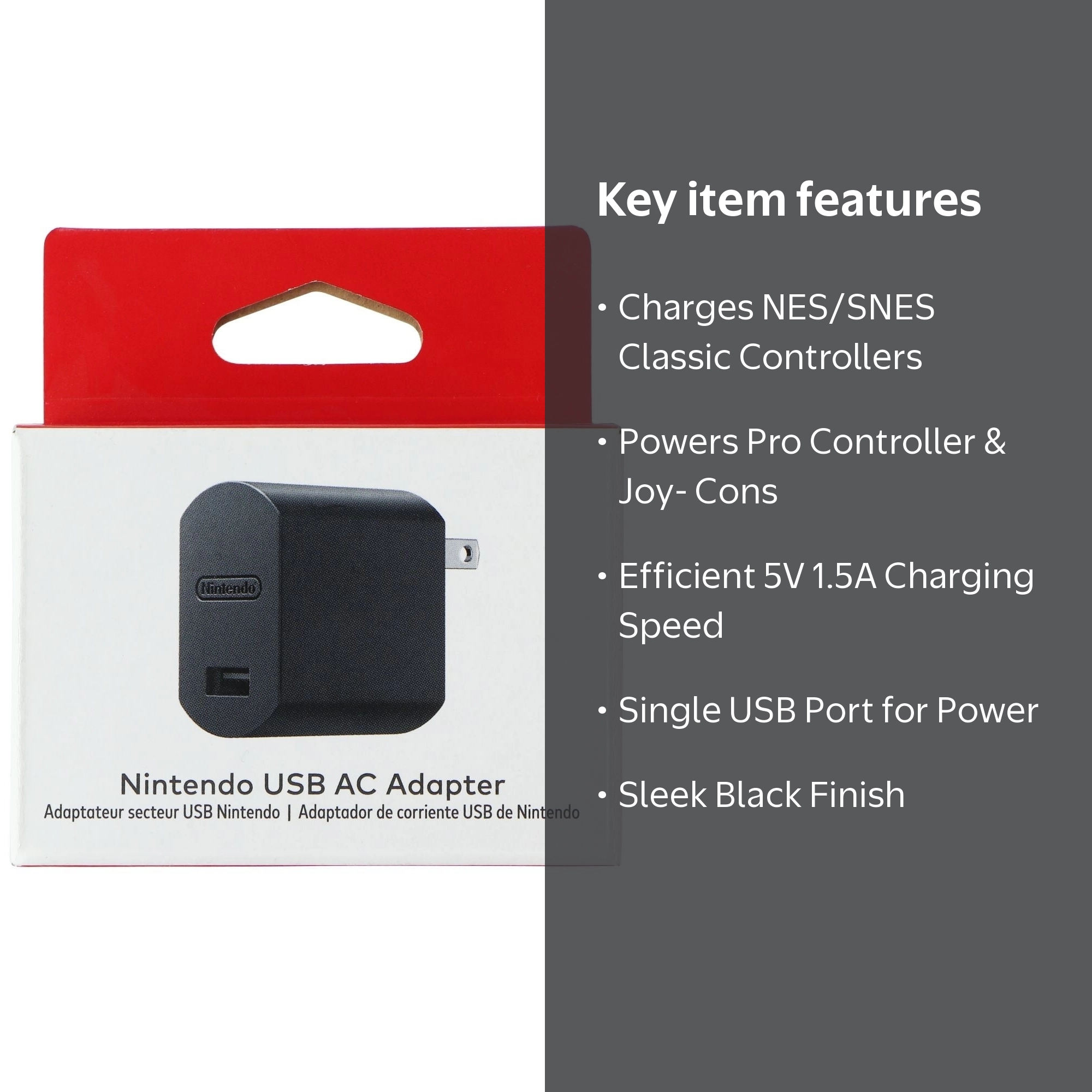 Nintendo Switch, USB AC Adapter Black, Black - Walmart.com