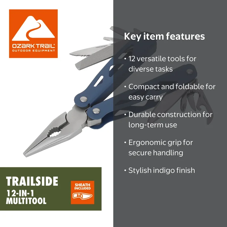 Ozark Trail Trailside 12-in-1 Multitool Indigo - Walmart.com