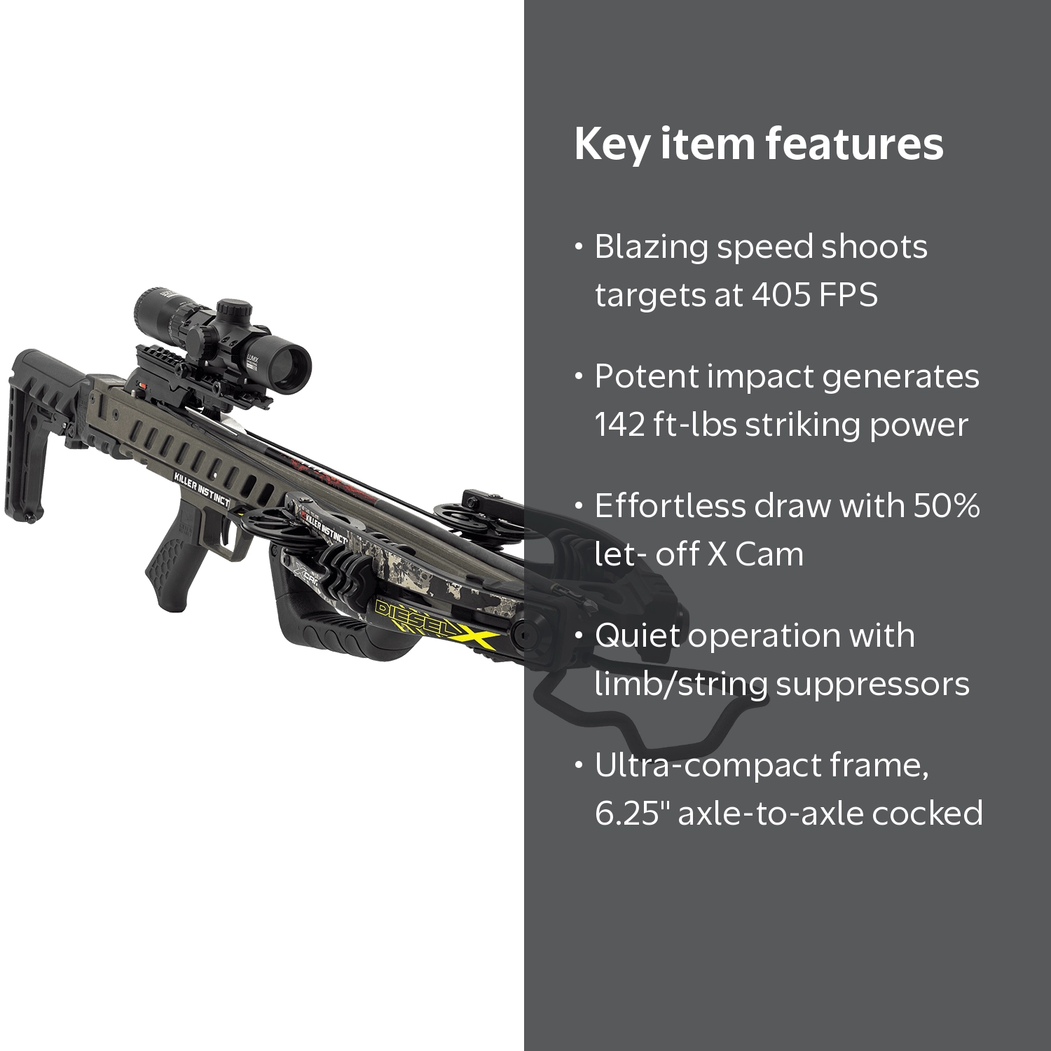Killer Instinct Diesel-X Elite Hunting Crossbow Package - Walmart.com