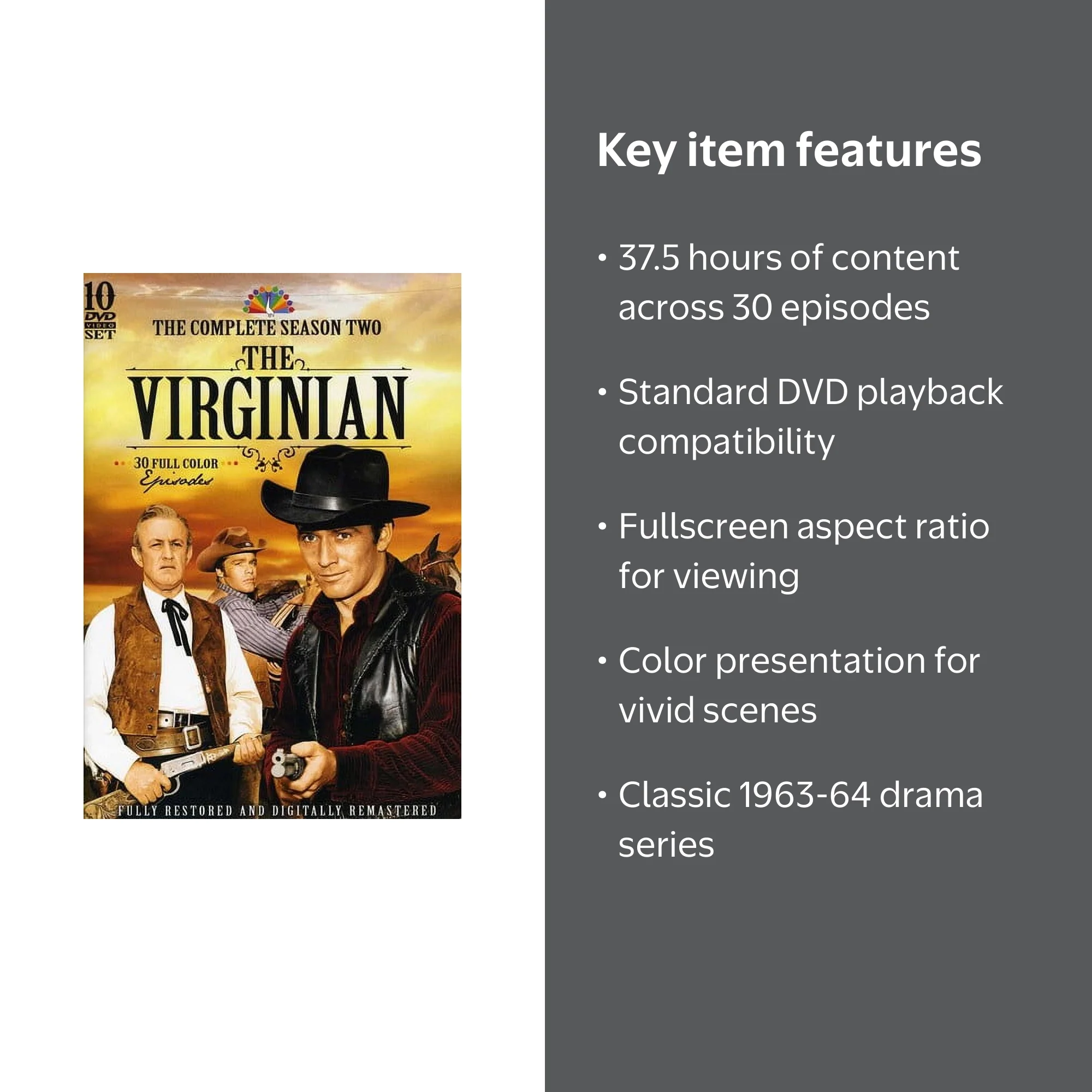 Shout! Factory, The Virginian: Complete Second Season DVD, 10 DVDs