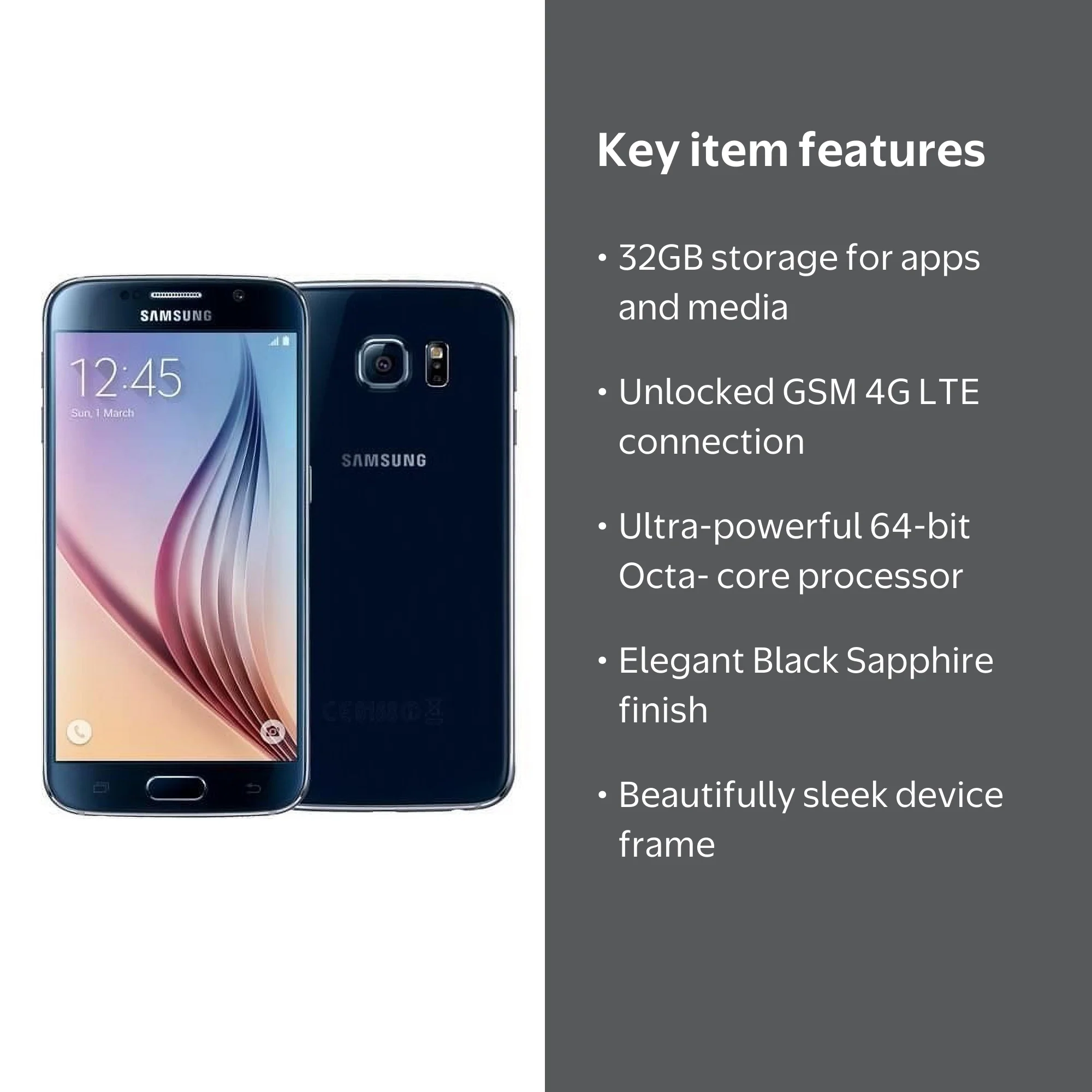 Samsung GALAXY S6 G920 32GB Unlocked GSM 4G LTE Octa-Core