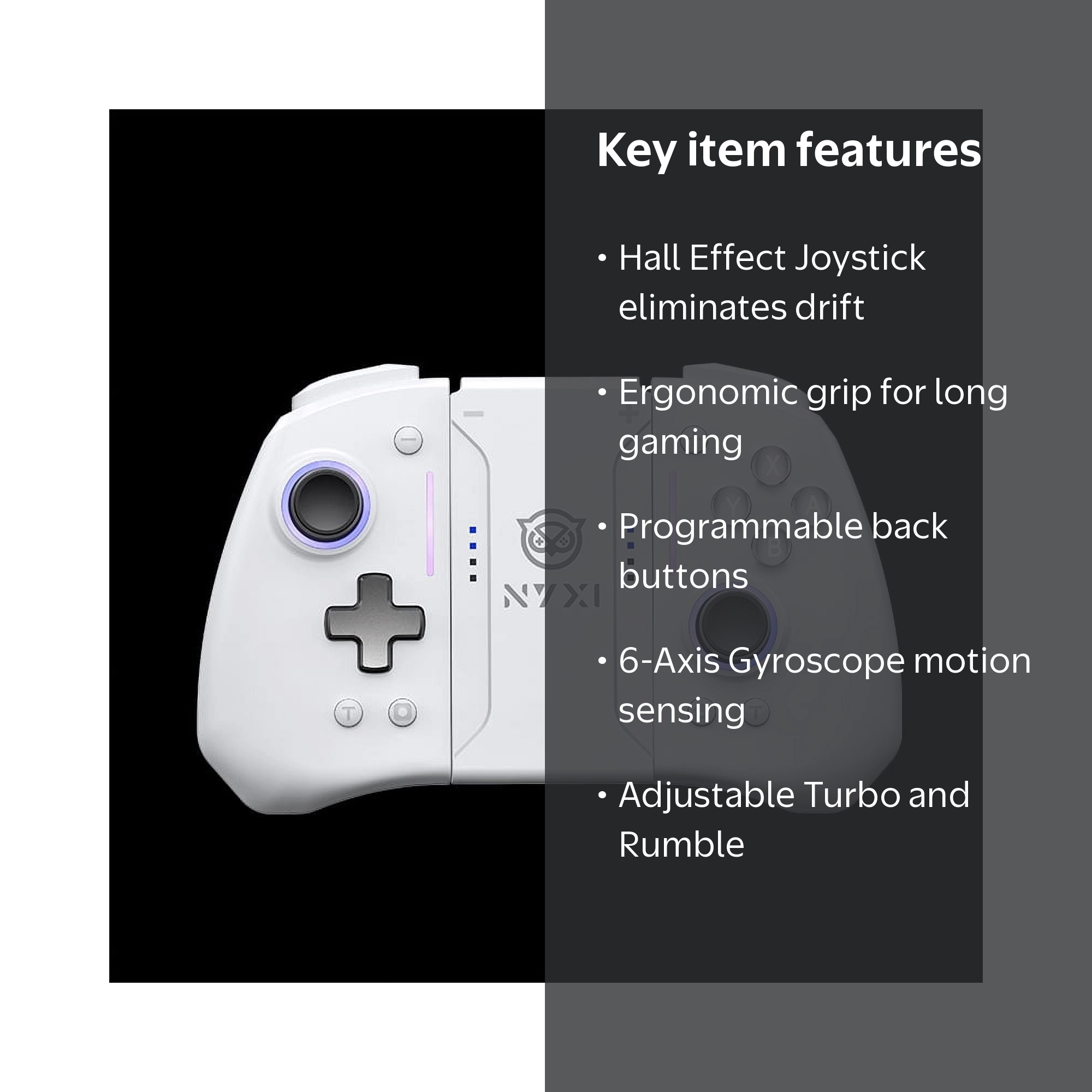 NYXI Wireless Pro Controller for Switch OLED, Hall Effect Joystick