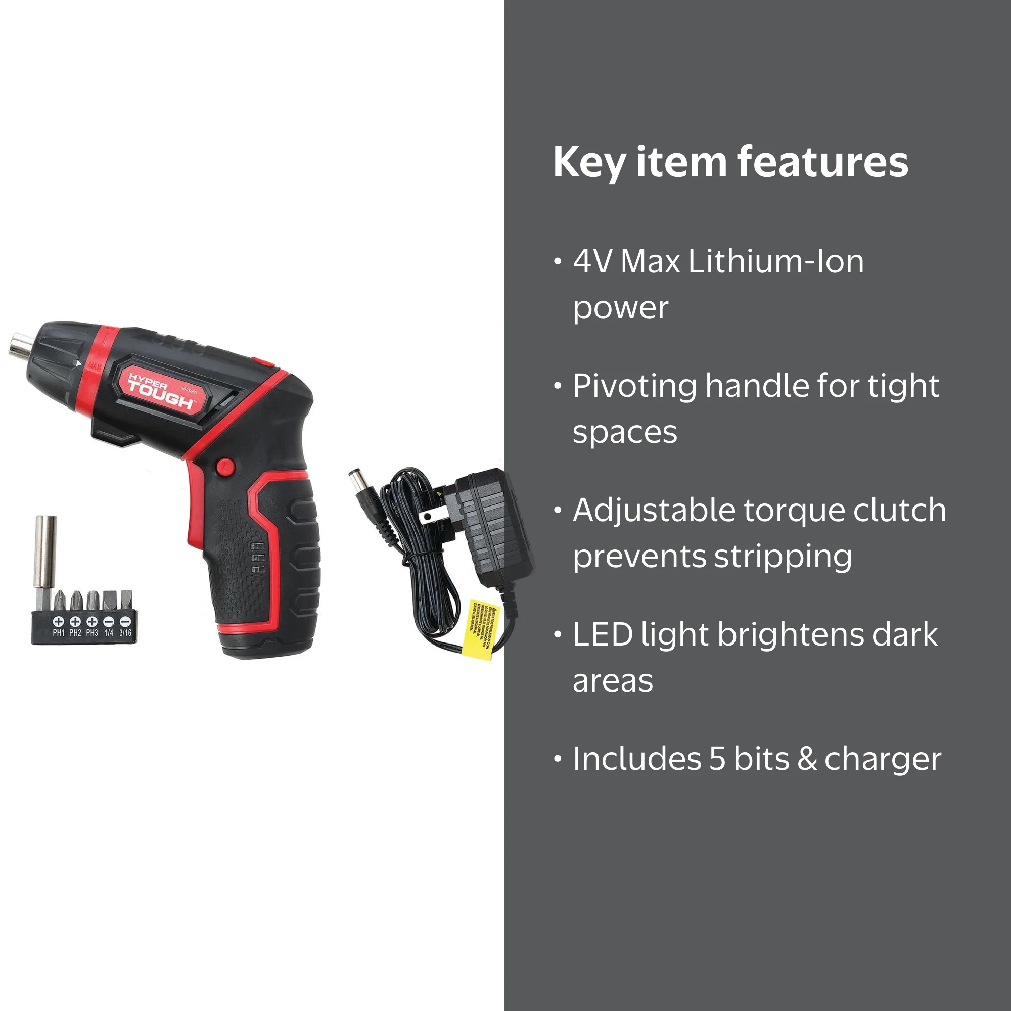Hyper Tough 4V Max Lithium-Ion Cordless Rotating Power Screwdriver