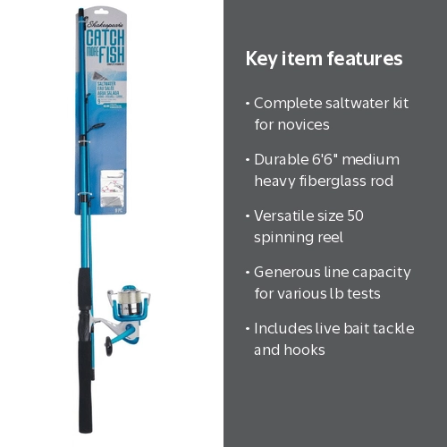 catch more fish pole saltwater Shakespeare Medium Spinning Fishing Combo : Sports & Outdoors For easy transport and storage Shakespeare Catch More Fish Spincast