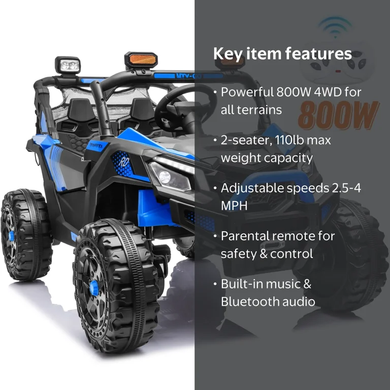 Joyracer 4WD 24 Volt Ride on Toys with 2 Seaters, Power Car Wheels