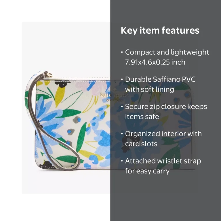 Kate Spade New York Women's Lucy Floral Medium L-Zip Wristlet