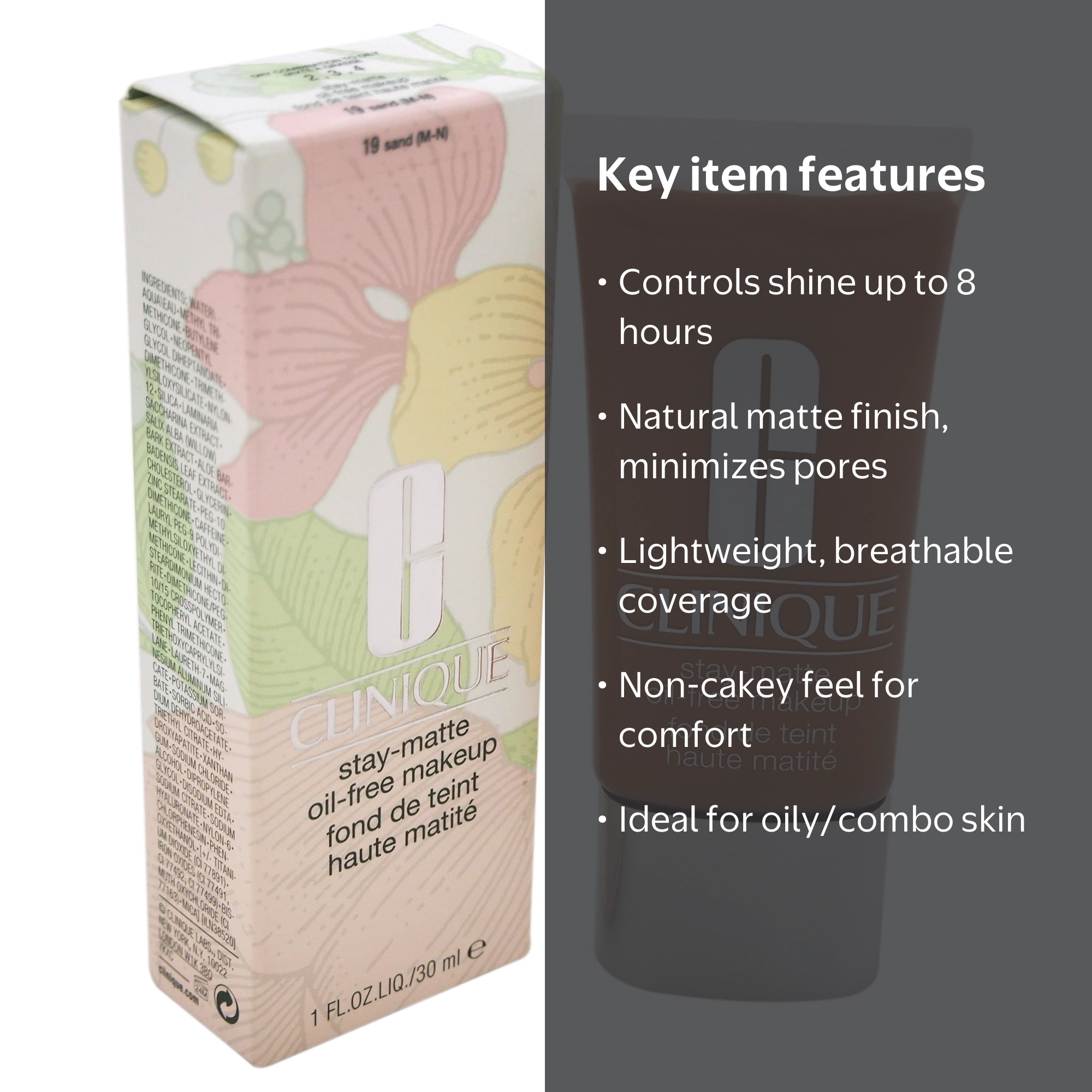 NINE grinding foundation neutral✕2 Clinique Stay Matte Foundation, 1 oz, Sand 90, oil-free, long