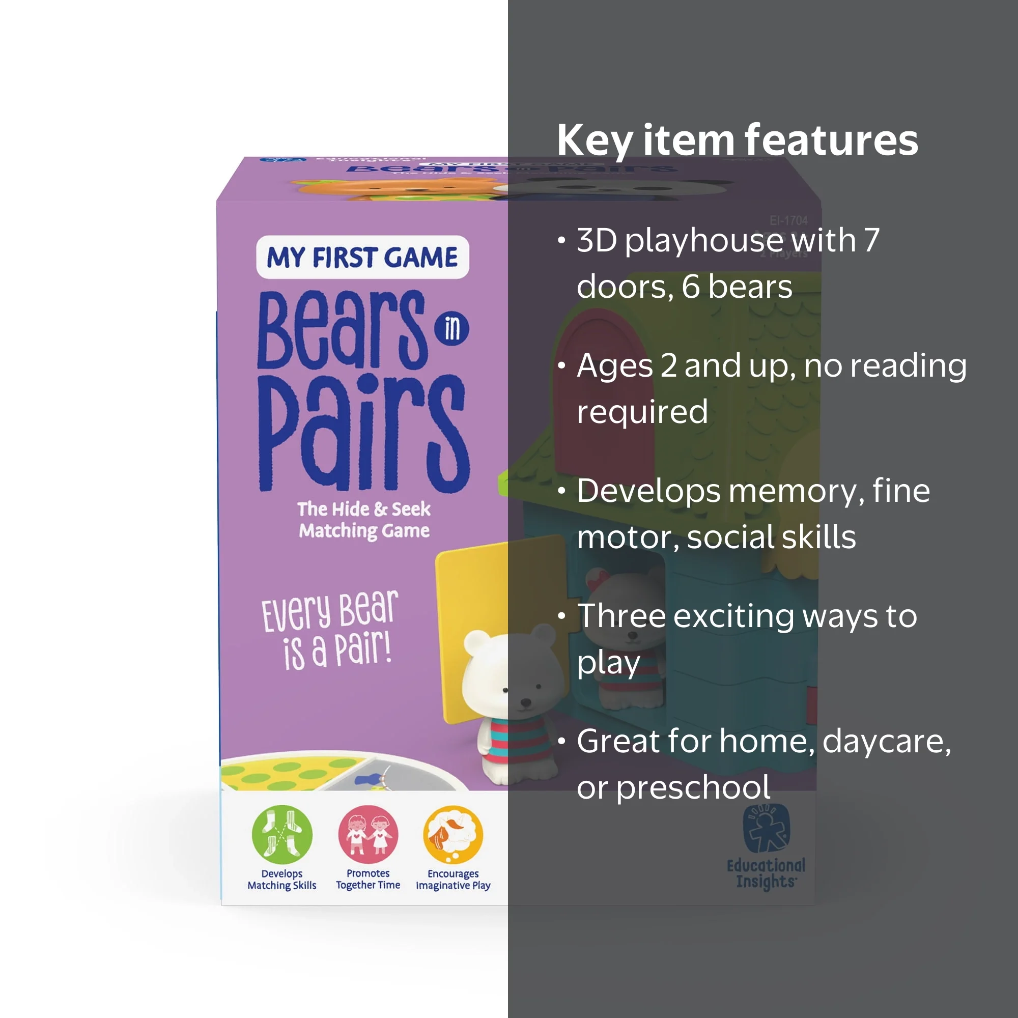 Educational Insights My First Game: Bears in Pairs, Memory and