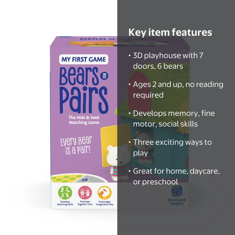 Educational Insights My First Game: Bears in Pairs, Memory and